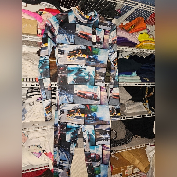 Fashion Nova Need for speed jumpsuit- multi color size S - Picture 3 of 3